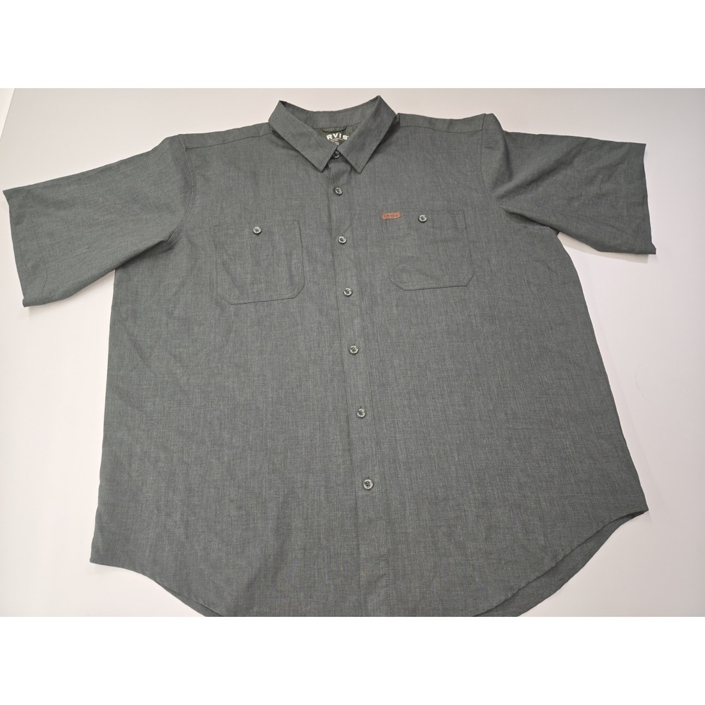 Orvis Men's Short Sleeve Button Up Shirt Green Size XXL Classic Collection